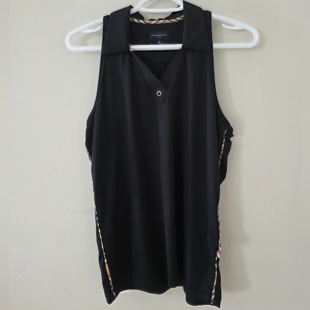 Burberry Racerback Sleeveless Golf Shirt Vintage AUTHENTIC Size Medium